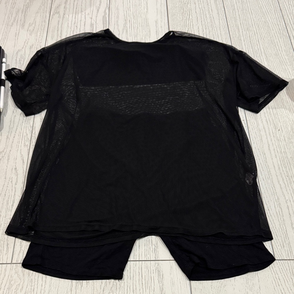 Fashion Nova Black Mesh Shorts Set